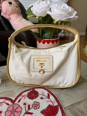 Prada Mini Oro Tessuto Nylon Gold